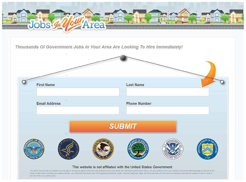 FTC Exhibit: screenshot of website claiming to find government jobs for users