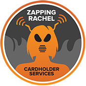 Zapping Rachel of Cardholder Services, showing a female silhouette with insect face and antennae