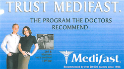  “Trust Medifast. The program the doctors recommend” showing before and after photos of Jeff and Maureen who lost a combined 169 pounds.