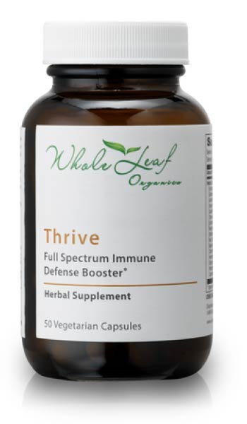 Whole Leaf Organics Thrive Full Spectrum Immune Defense Booster Herbal Supplement bottle