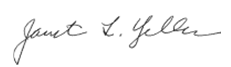 Janet Yellen signature